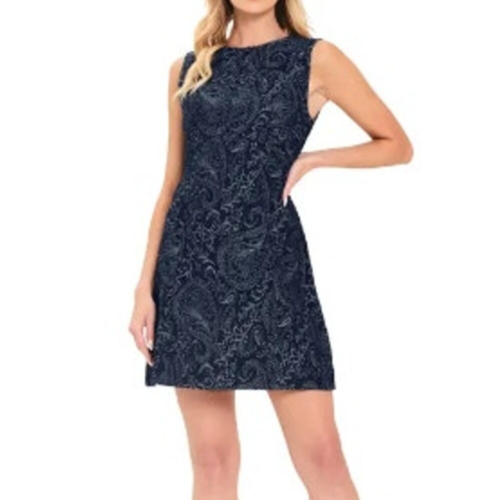 Torn by Ronny Kobo Dark Wash Floral Talitha Mini Dress Size S